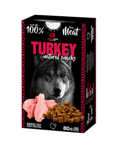 Alpha Spirit Natural dogs Turkey (hundegodbidder m. Kalkun) - 80 g.