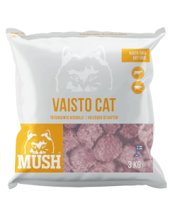 MUSH BARF Vaisto - Cat - Okse & Gris - Hvid 3 kg. (denne vare kan kun afhentes i Hillerød)
