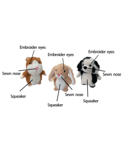 Party Pets Små plysdyr (3 varianter) hundelegetøj - 18 cm.