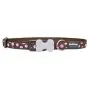Red Dingo Halsbånd - Brun m. Pink prikker