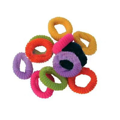 Bomulds elastik, blandede farver - 12 stk.