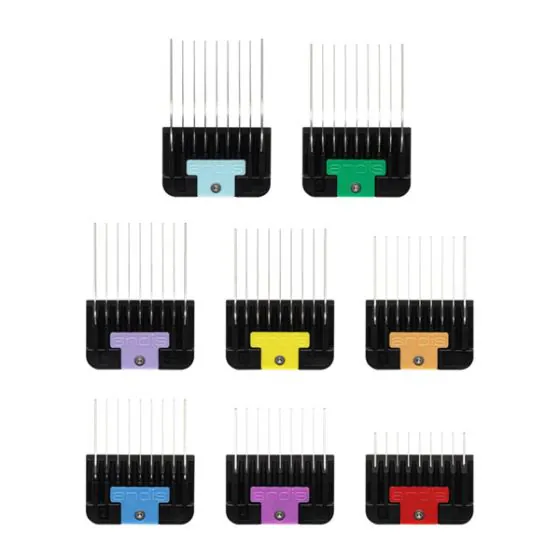 Andis stål afstandskamme m. fjedermontering - 8 stk.