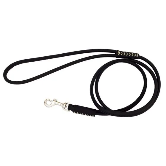 Waudog Soft | Rundsyet læder førerline | Sort