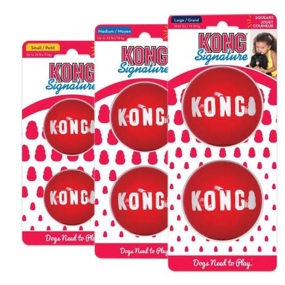 KONG Signature Bolde / Hundelegetøj (Flere størrelser)
