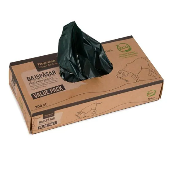Dogman Øko Hundeposer nedbrydelige - Smart box, 200 stk.