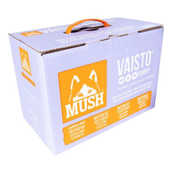 MUSH BARF Vaisto - Puppy - Gris, Kylling & Kalkun - Lyselilla 10 kg. (denne vare kan kun afhentes i Hillerød)