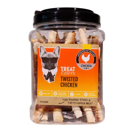 Treat Eaters - Twisted Chicken (Okse råhud m. kyllingekød) - 400 g. (BBD 20.06.2026)