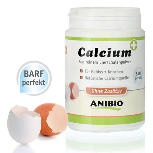 Anibio - Calcium plus - Æggeskalspulver hund og kat