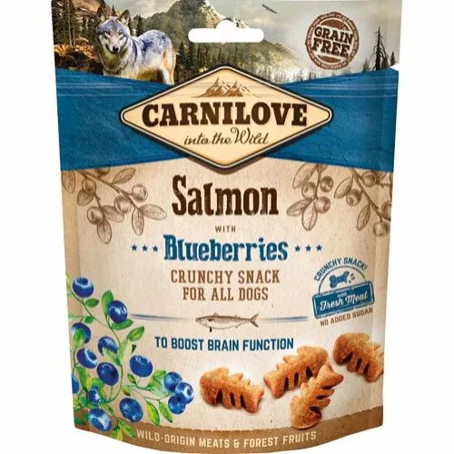 Carnilove Crunchy Salmon w. Blueberries - Knasende hundegodbidder m. Laks & Blåbær