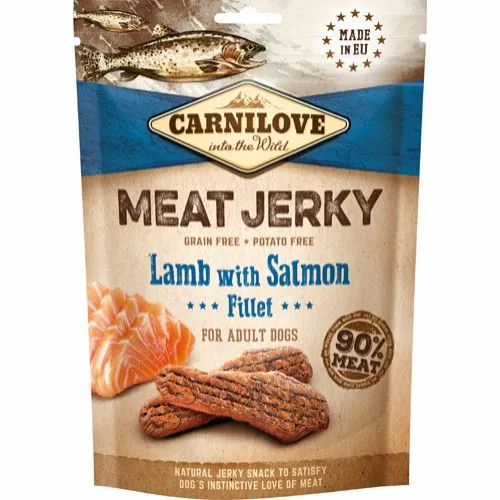 Carnilove Jerky Lamb w. Salmon Fillet (hundegodbidder m. Fileter af lam og laks)
