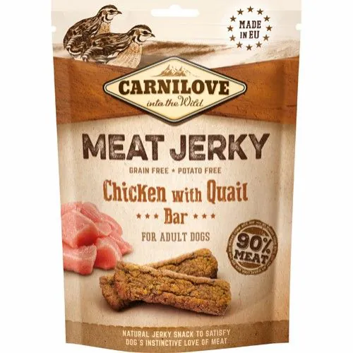 Carnilove Jerky Snack Chicken with Quail Bar (hundegodbidder m.  Kylling og Vagtel)