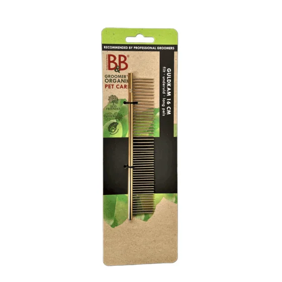 B&B guldkam 16 cm. - Hundekam