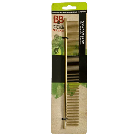 B&B guldkam 25 cm. - Hundekam