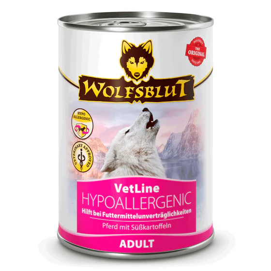 Wolfsblut - VetLine, Hypoallergenic (Hest) - vådfoder til hund - 395 g.