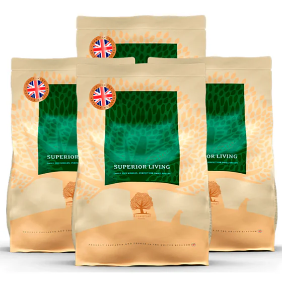 ESSENTIAL HUNDEFODER - SUPERIOR LIVING Small Size - 4 x 2,5 kg. (UK)