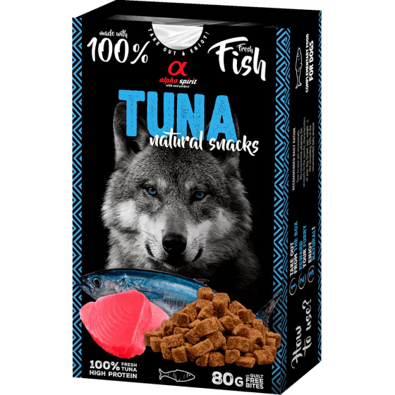 Alpha Spirit Natural dogs Tuna (hundegodbidder m. Tun) - 80 g.