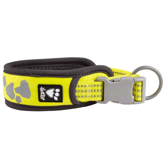 Hurtta Weekend Warrior Hunde halsbånd-Neon Lemon-55 - 65 cm. / 5 cm.
