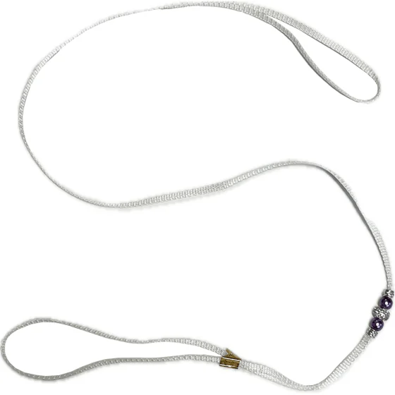 Hvid m. sølv/lilla perler