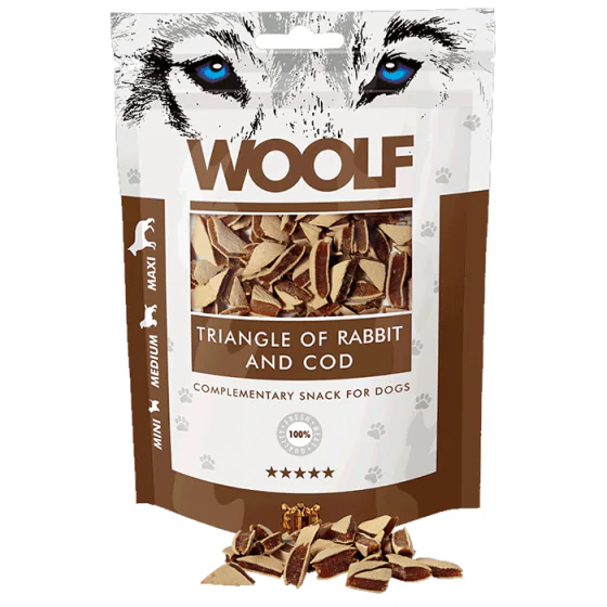 Woolf Rabbit & Cod Triangle (hundegodbidder m. kanin og torsk)
