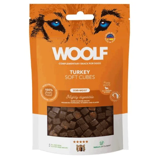 Woolf Soft Cubes - Turkey (hundegodbidder m. kalkun)