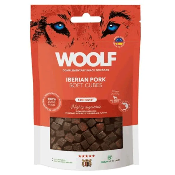 Woolf Soft Cubes - Iberian Pork (hundegodbidder m. Iberisk svinekød)