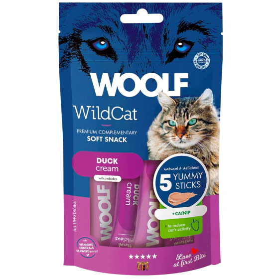 Woolf WildCat Cream Duck + Catnip (and)  - 5 stk.