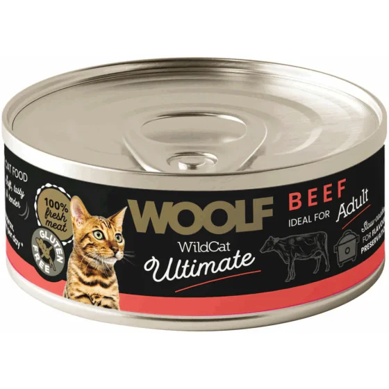 Woolf WildCat Ultimate Beef (okse) - Vådfoder kat
