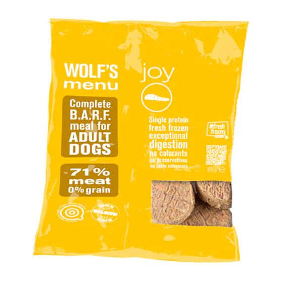 Wolf's Menu Joy - 800 g. (Kan kun afhentes i Hillerød)
