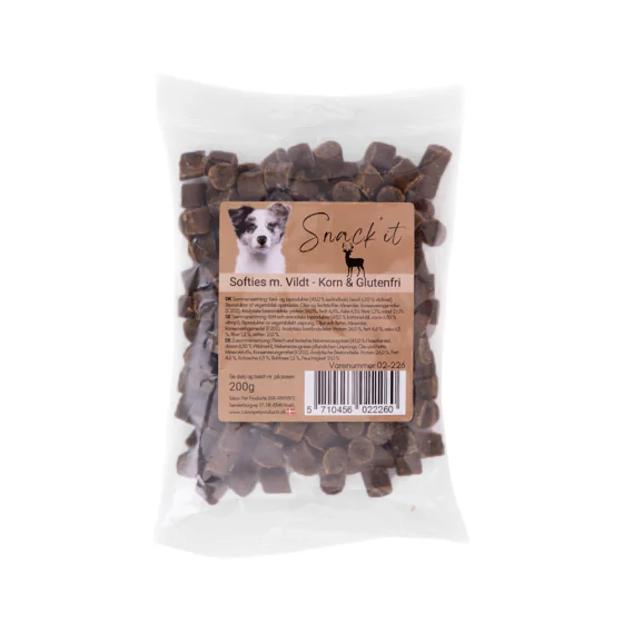 Snack'it Softies - Korn & Glutenfri hundegodbidder m. Vildt - 200 g. 