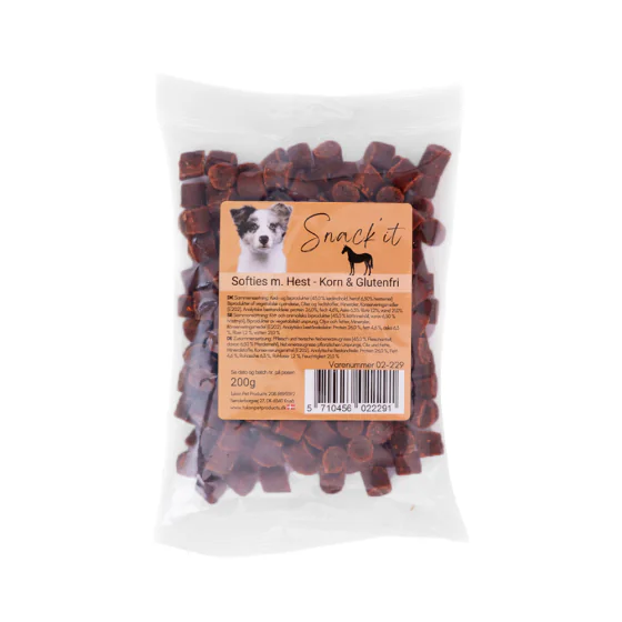 Snack'it Softies - Korn & Glutenfri hundegodbidder m. Hest - 200 g. 