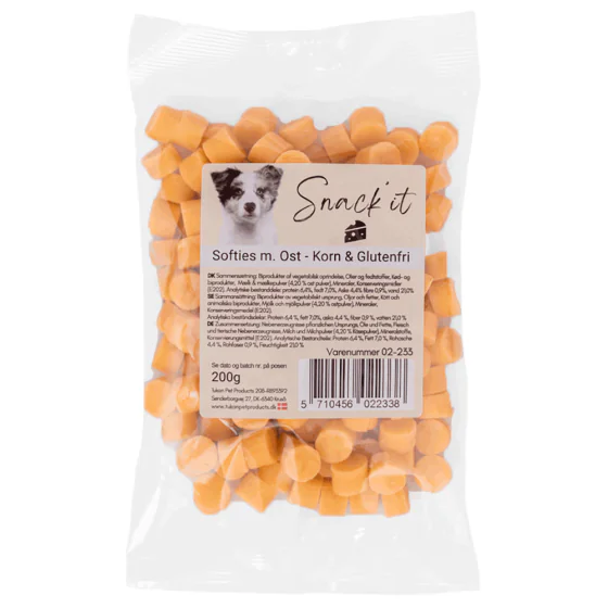 Snack'it Softies - Korn & Glutenfri hundegodbidder m. Ost - 200 g. 